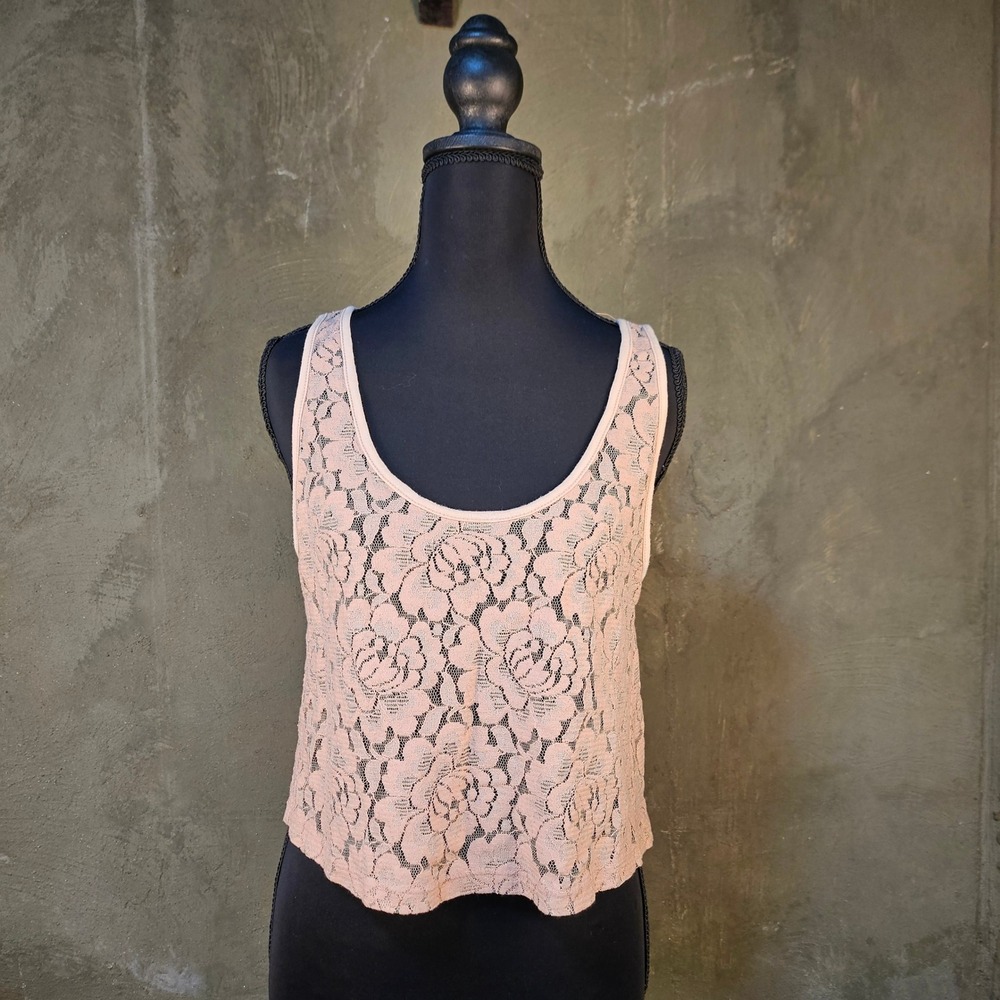 Vintage Love Squared Pink Lace Top S‎ Y2K Coquette Balletcore Fairy Button Back